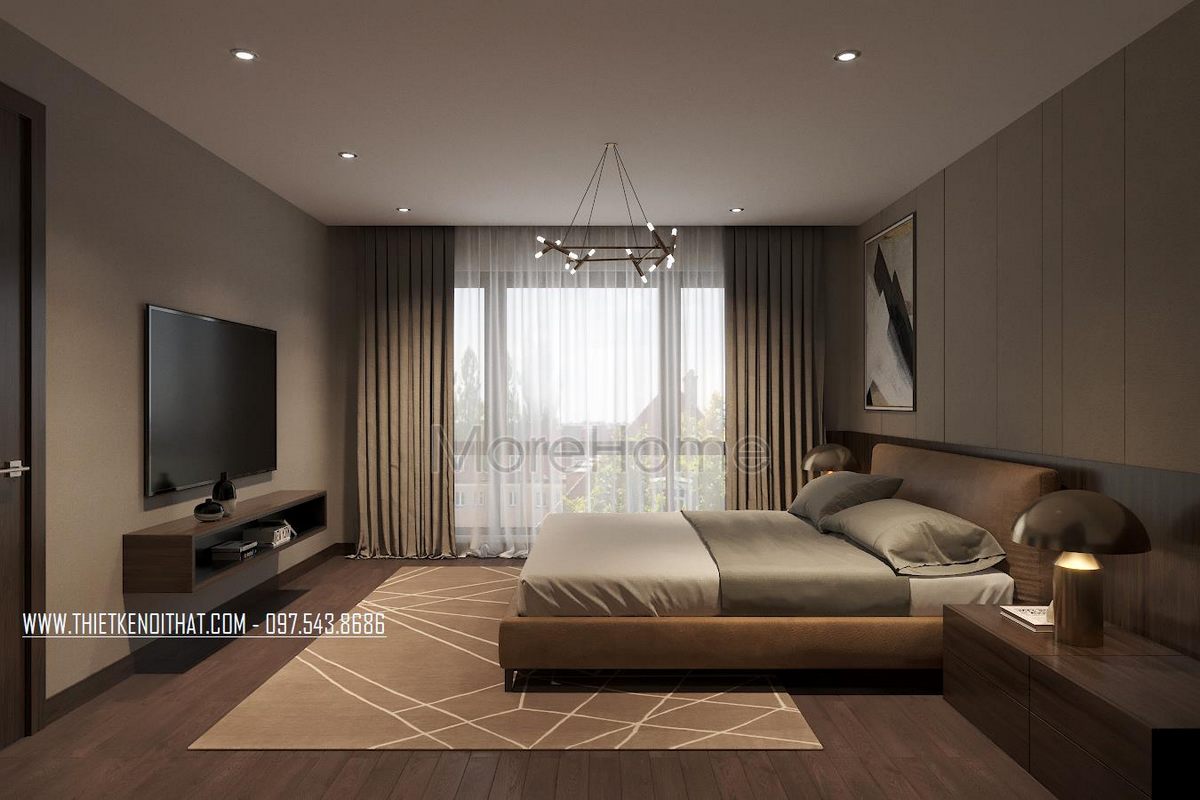 Thiết kế phòng ngủ biệt thự Ecopark Văn Giang 